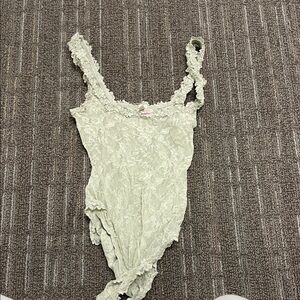 SKIMS Elegant Lace Bodysuit in Light Green